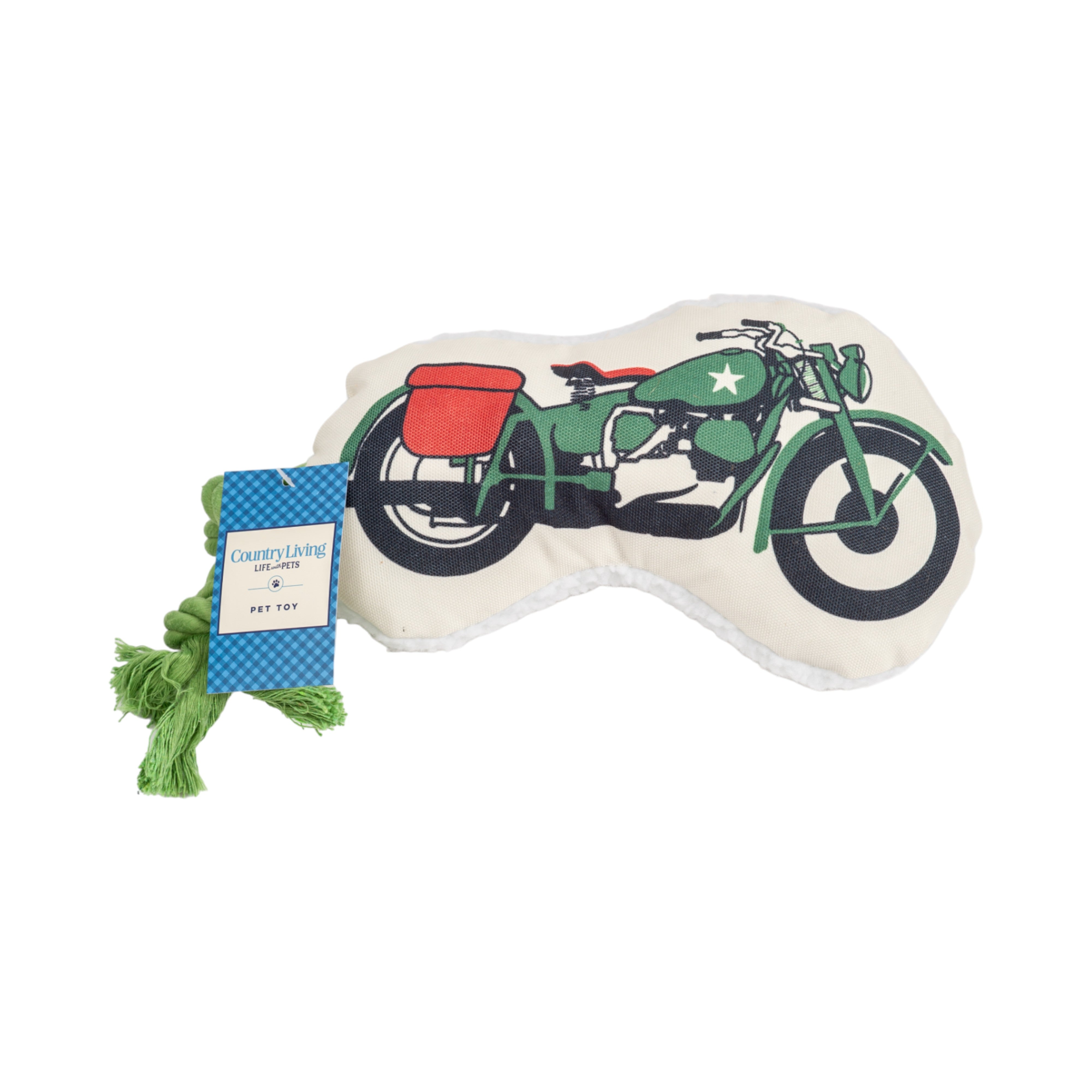 Country Living Retro Army Motorcycle with Squeaker & Crinkle — durable dog toy for German Shepherds and large breeds