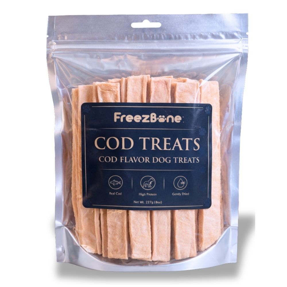 Freezbone Cod Dog Treats – Made with Real Cod (Value Size 8 oz) — healthy dog treats for German Shepherds and large breeds