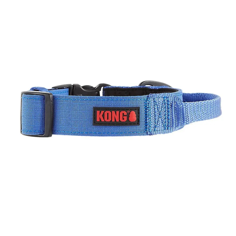 KONG Ultra Durable Padded Comfort Handle Dog Collar XL Blue — adjustable dog collar for large breeds