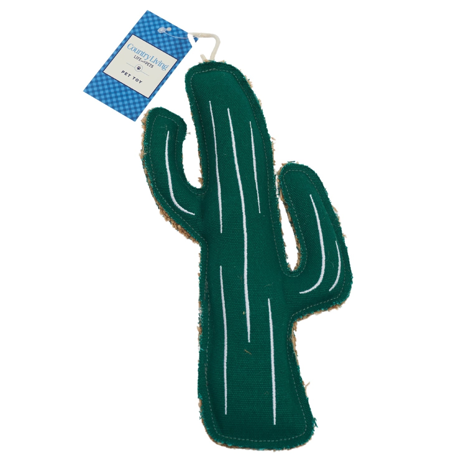 Country Living Canvas & Jute Cactus-Shaped Dog Chew Toy – — durable dog toy for German Shepherds and large breeds