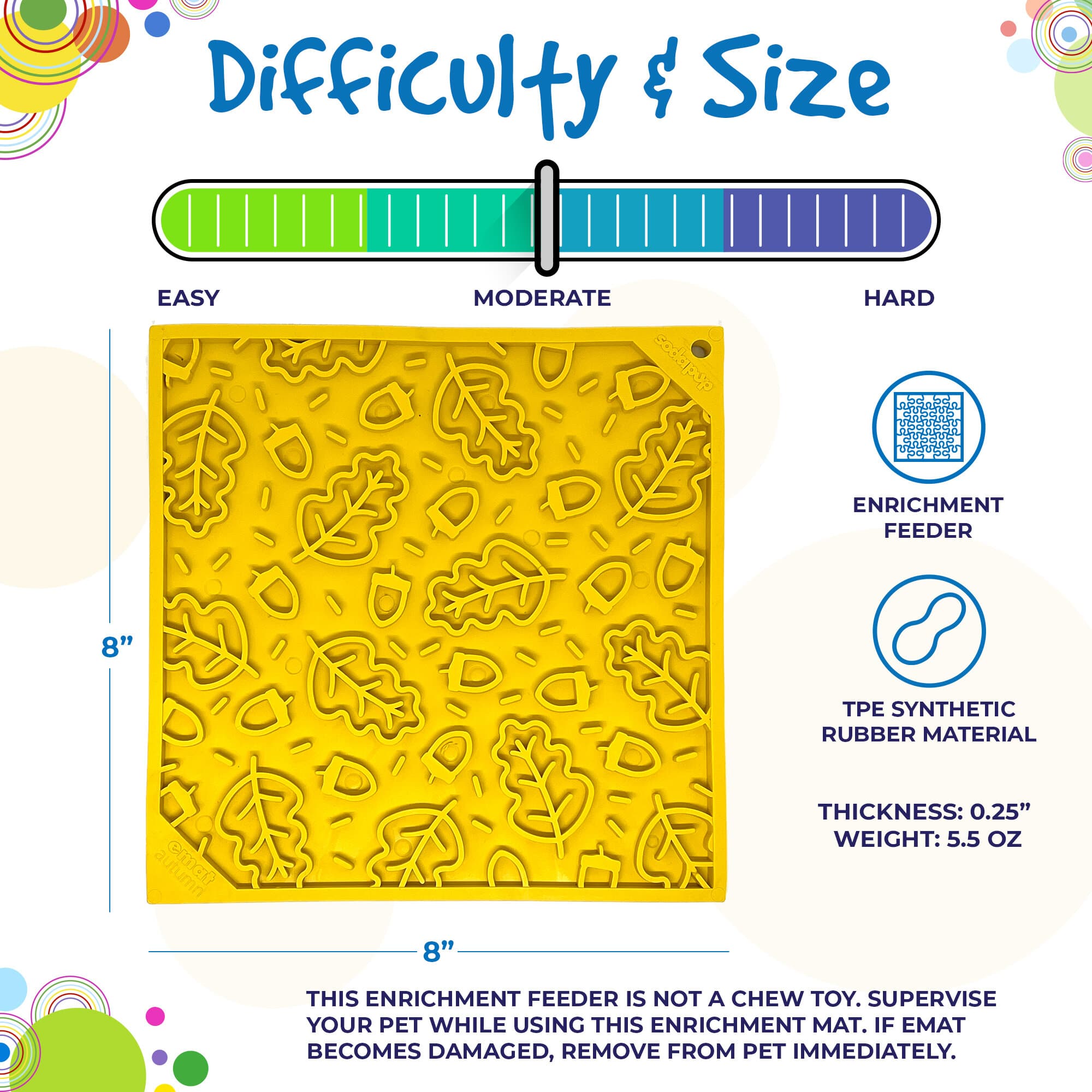 Autumn eMat - Enrichment Lick Mat For Dogs and Cats| Fall Leaves Design | SodaPup