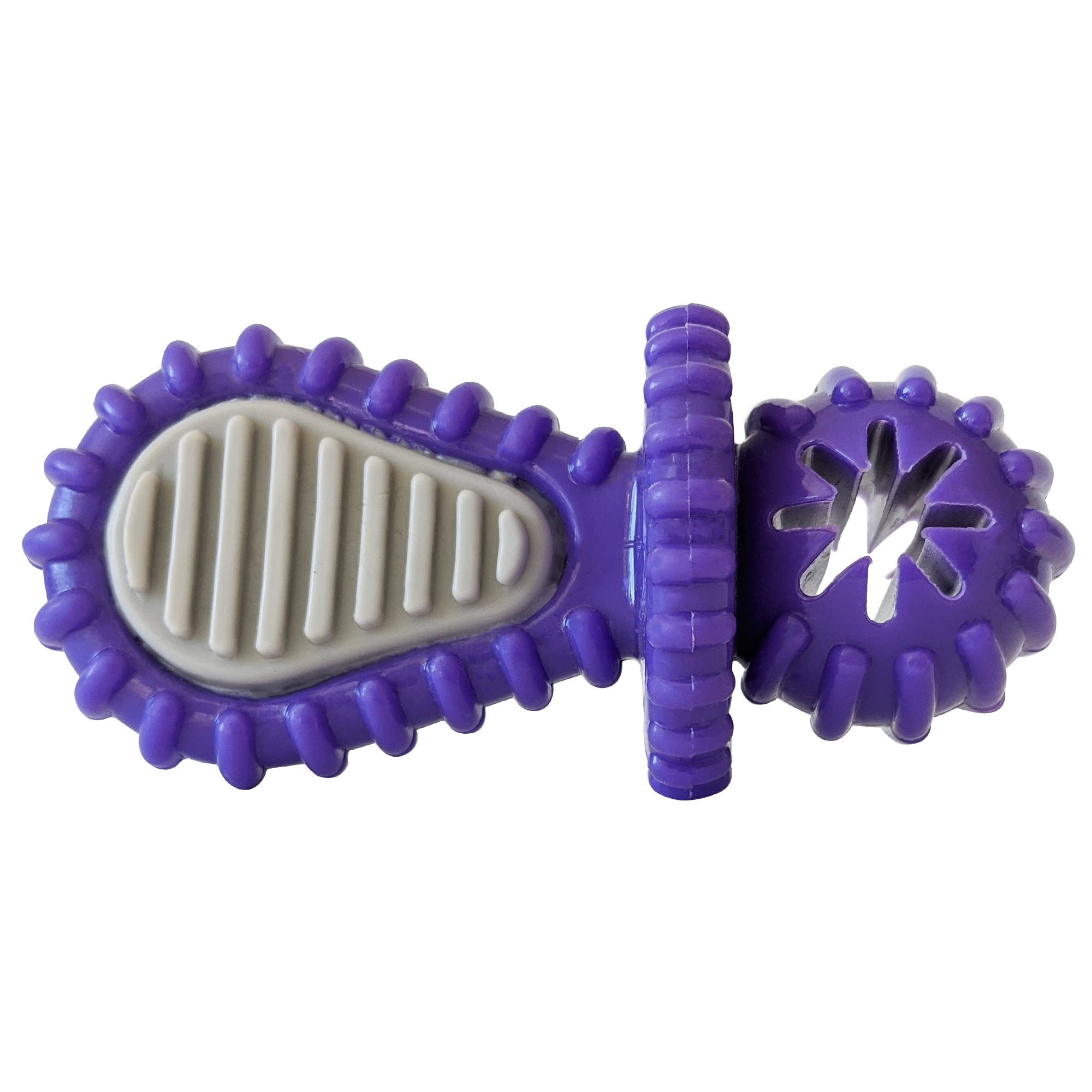 Purple Rubber Dental Pacifier Dog Toy – Ridges, Treat Hole & — durable dog toy for German Shepherds and large breeds