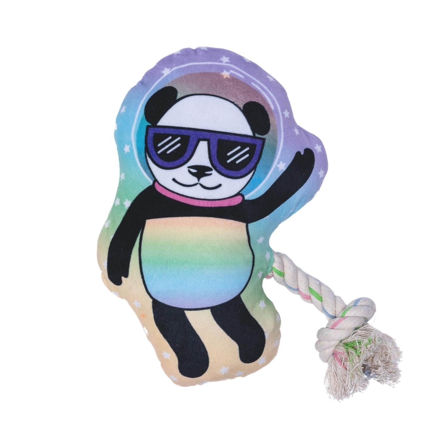 Space Panda Plush Dog Toy – with Squeaker & Crinkle Paper for — durable dog toy for German Shepherds and large breeds