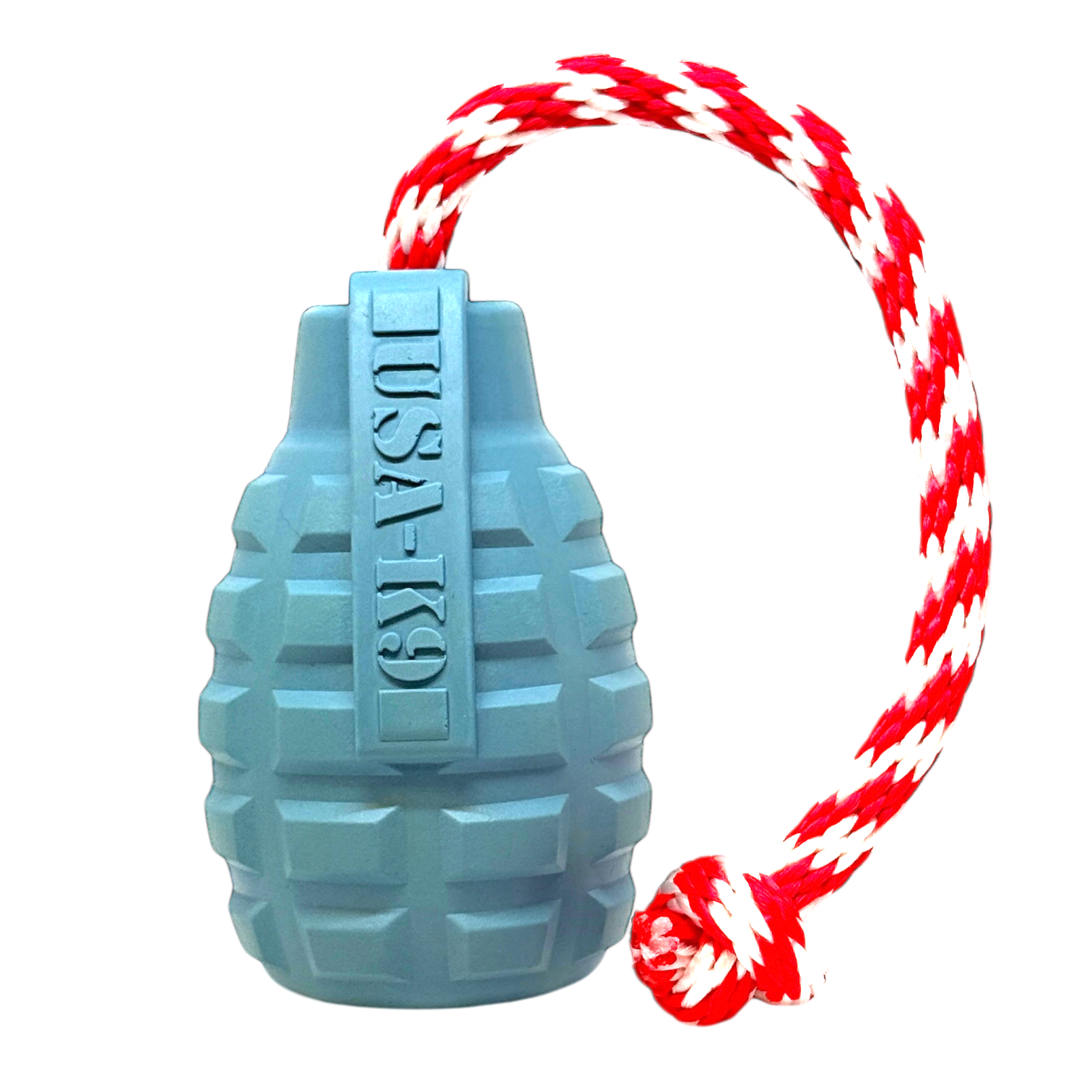 USA-K9 Grenade Shaped Rubber Dog Toy - Chew, Treat Dispenser & — durable dog toy for German Shepherds and large breeds