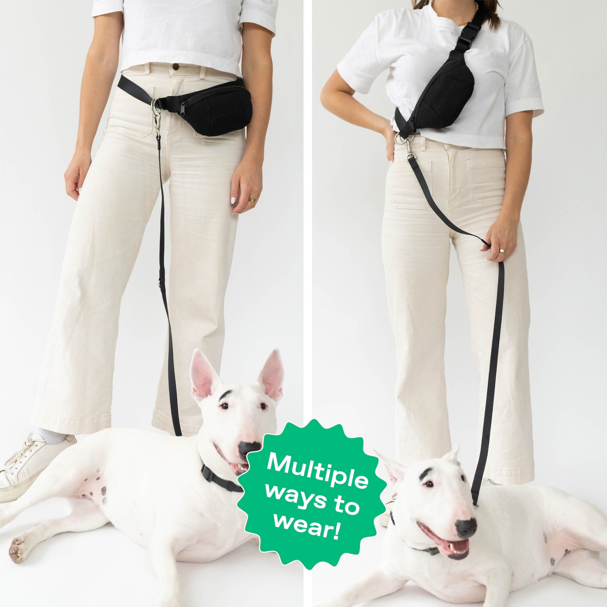 Original Hands-Free Neoprene Sling Bag with 3.25ft Dog Leash
