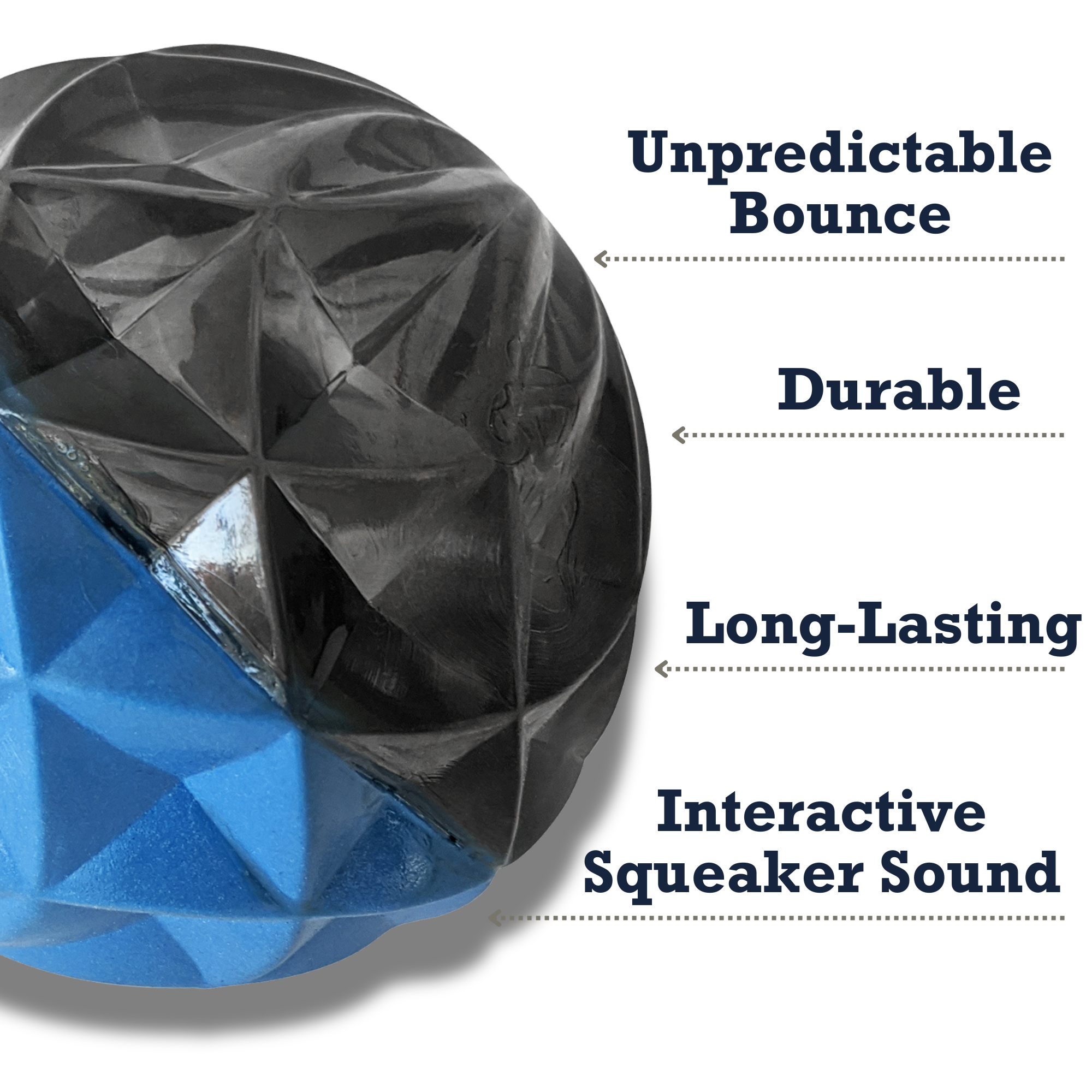 Country Living Geometric Textured Ball Dog Chew Toy, Interactive Rubber Toy for Mental Stimulation – Large