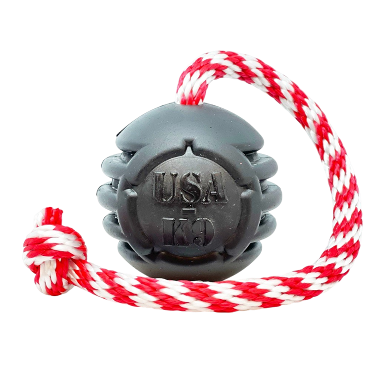 USA-K9 Magnum Black Stars and Stripes Ultra-Durable  Rubber Chew — durable dog toy for German Shepherds and large breeds