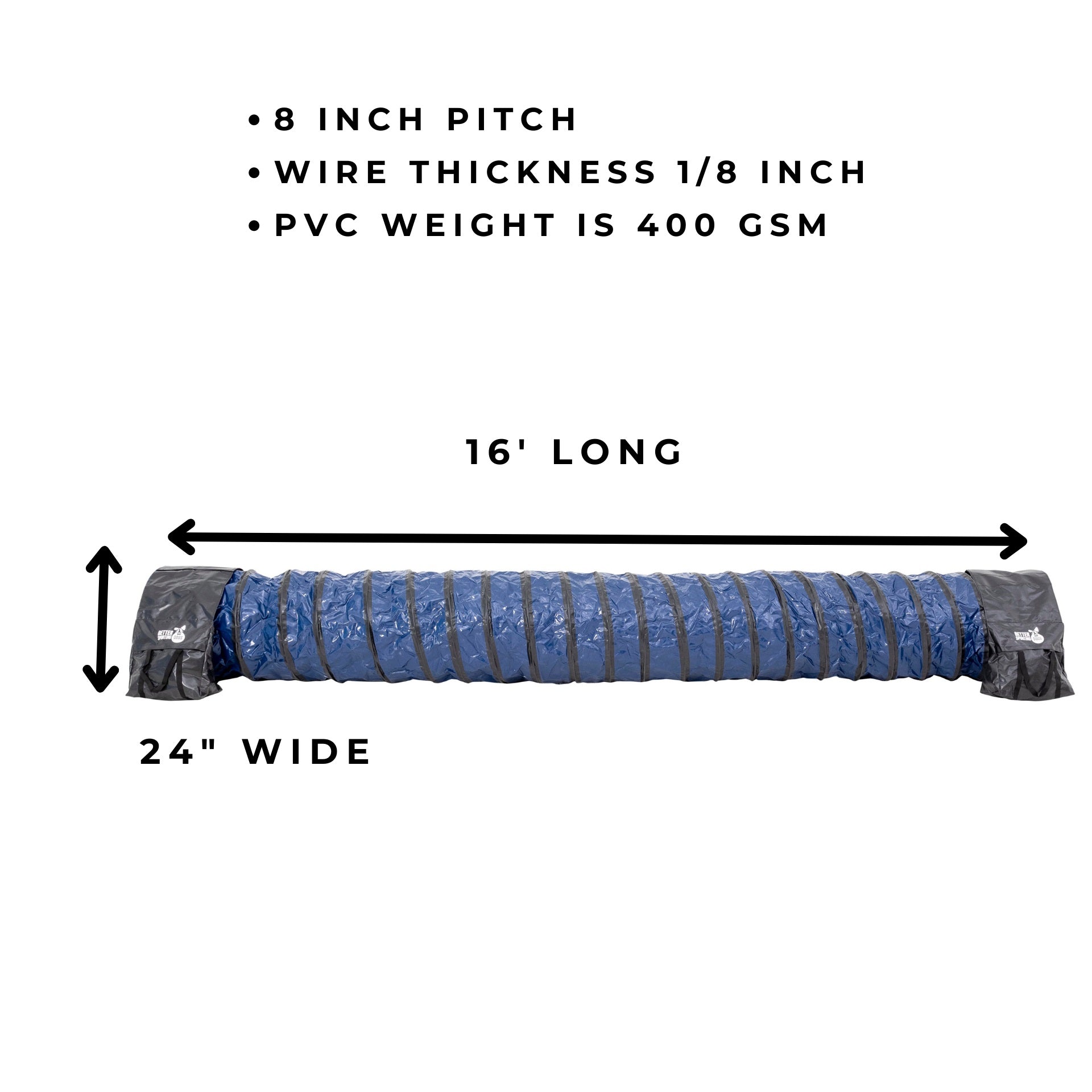 Better Sporting Dogs Heavy Duty Dog Agility Tunnel – 16 ft PVC Training Tunnel with Sandbags
