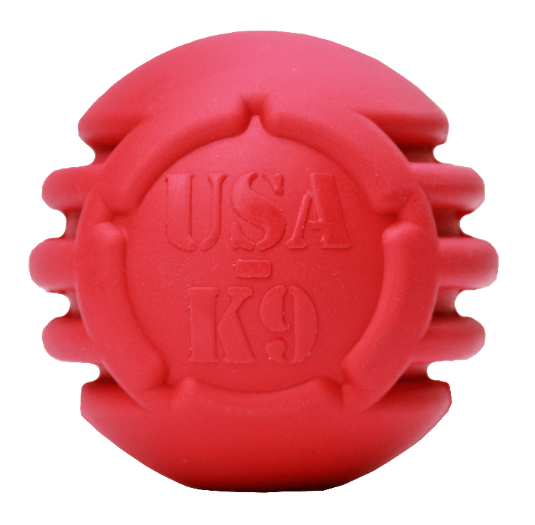 USA-K9 Stars and Stripes Ultra-Durable Rubber Chew Ball — premium pet product for German Shepherds and large dogs