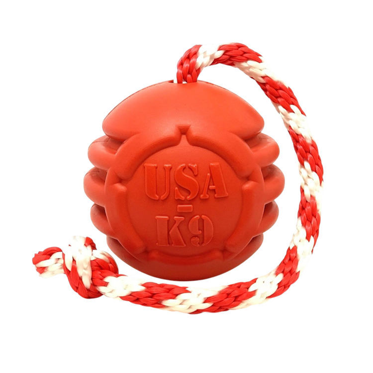 USA-K9 Stars and Stripes Ultra-Durable Durable Rubber Chew Toy, — durable dog toy for German Shepherds and large breeds