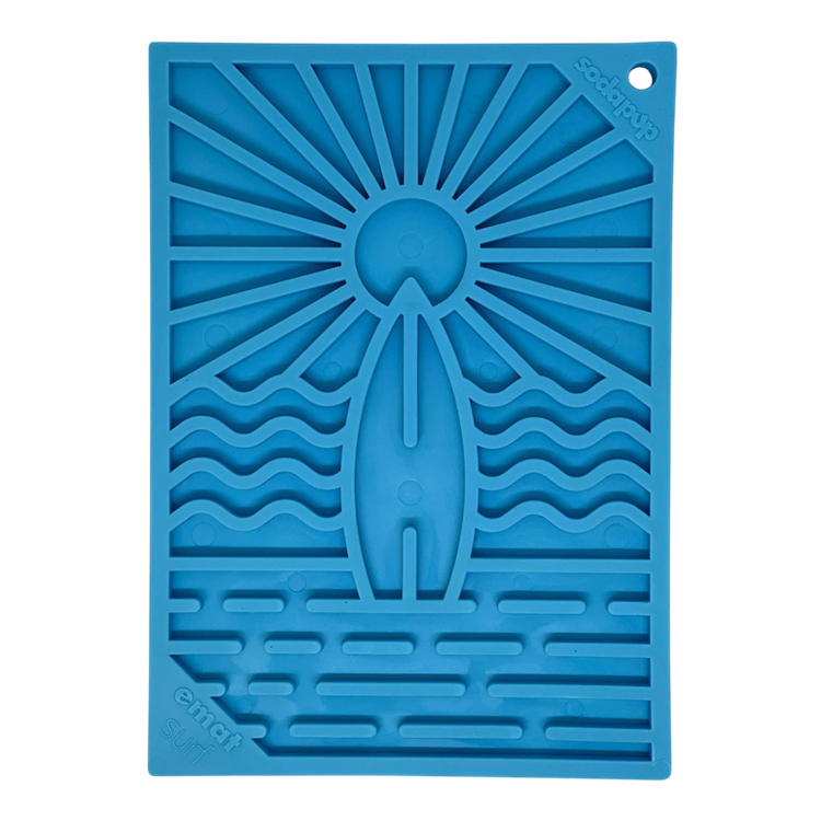 Surf's Up eMat - Small Lickmat for Dogs and Cats | Beach-Themed — enrichment lick mat for dogs and large breeds